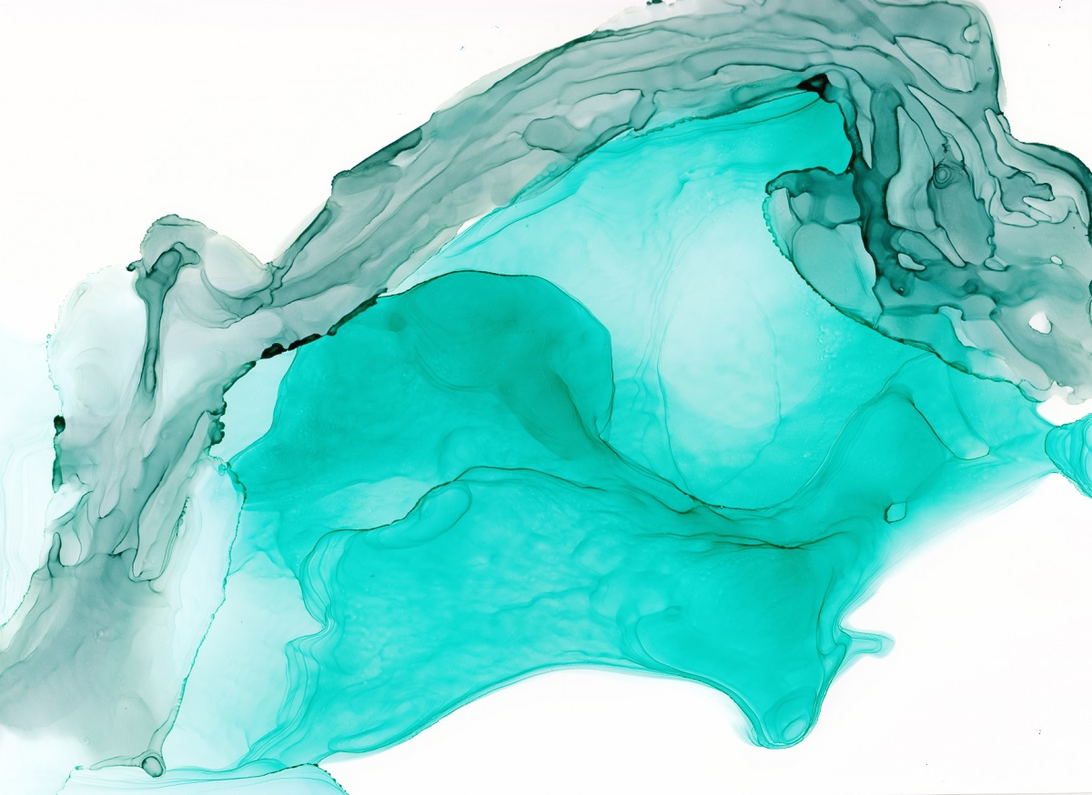 aqua turquoise abstract painting