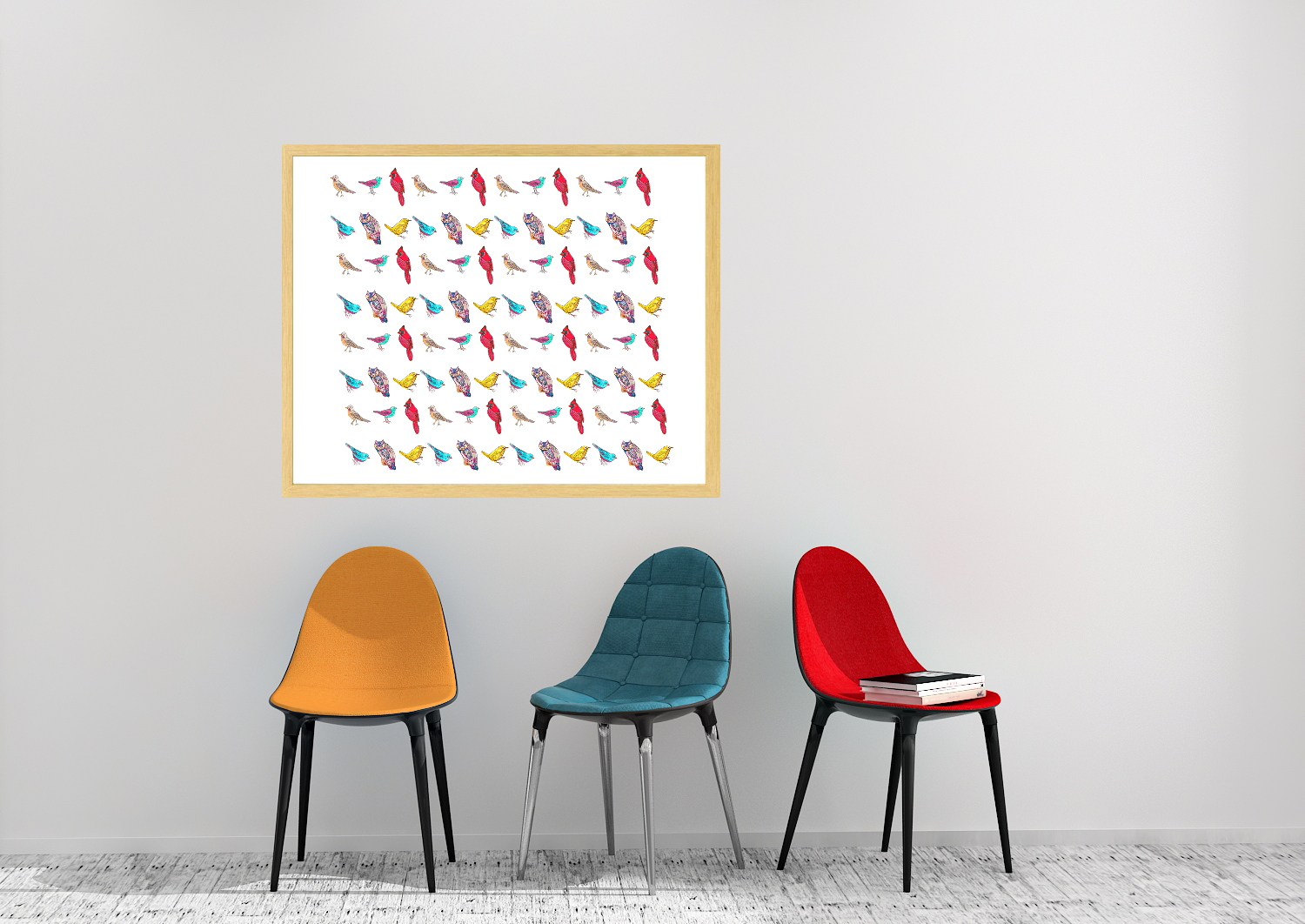 bird pattern art print