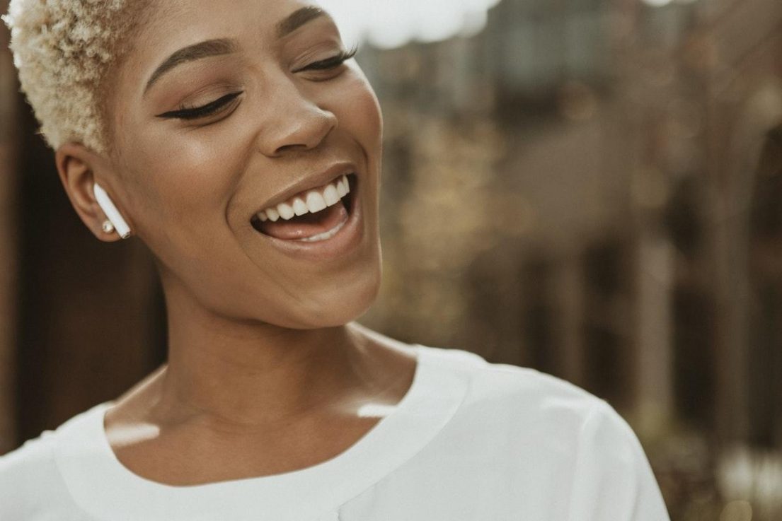 woman smiling