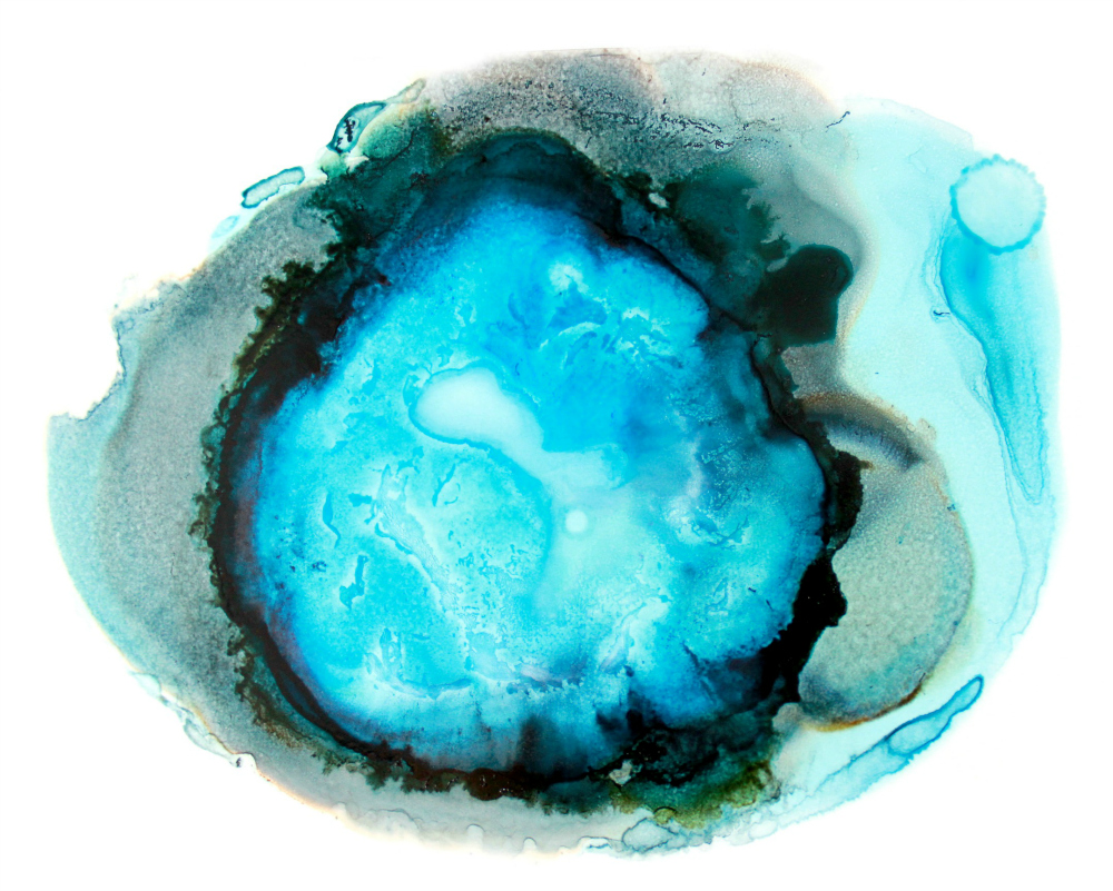 blue black agate painting